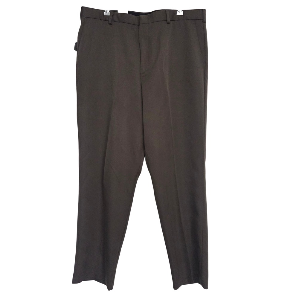 Dockers Golf Relaxed Fit Flat Front Pants Brown No Wrinkles Creased  38x32 NWT